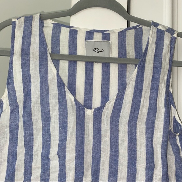 RAILS Mira Stripe Linen Peplum Top - Picture 4 of 6